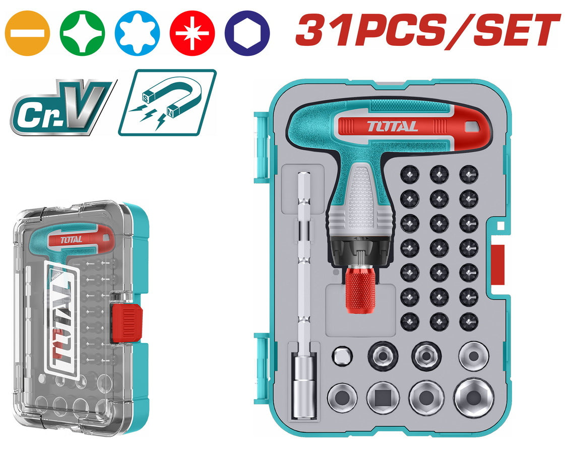31 Pcs T-handle wrench screwdriver set