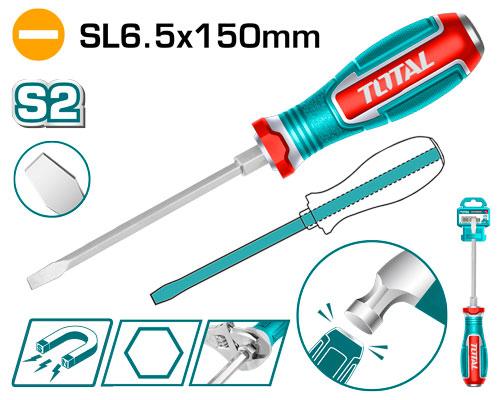 Slotted go-through screwdriver