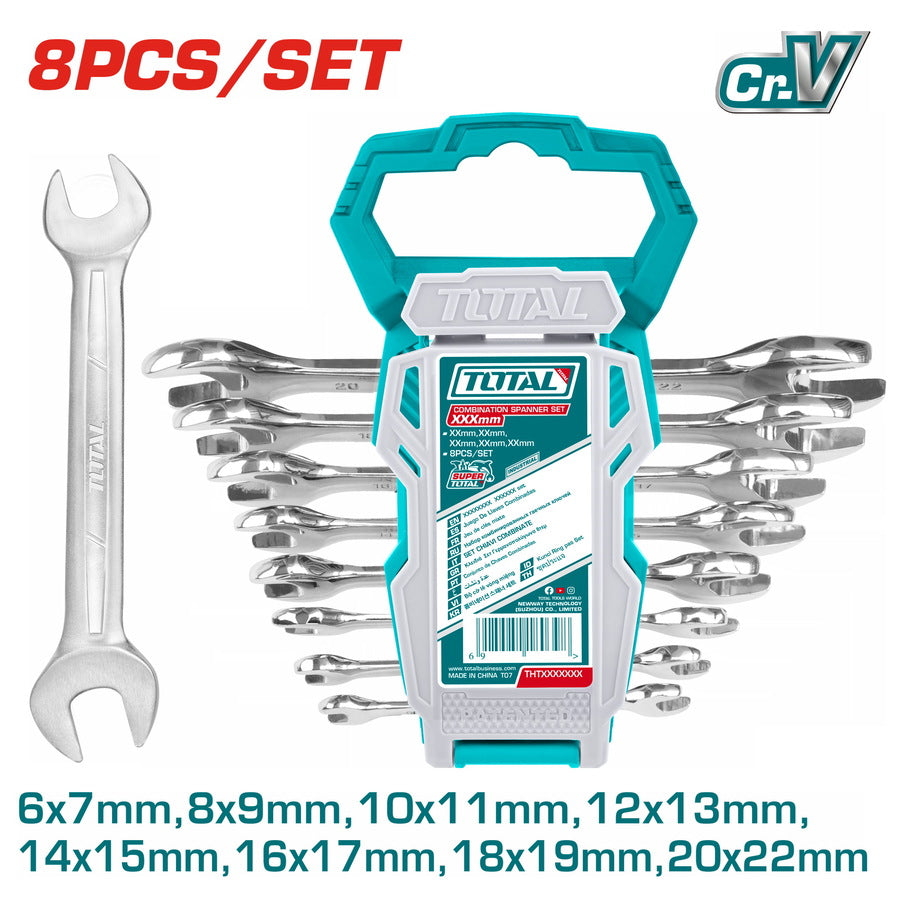 Double open end spanner set 6-22mm