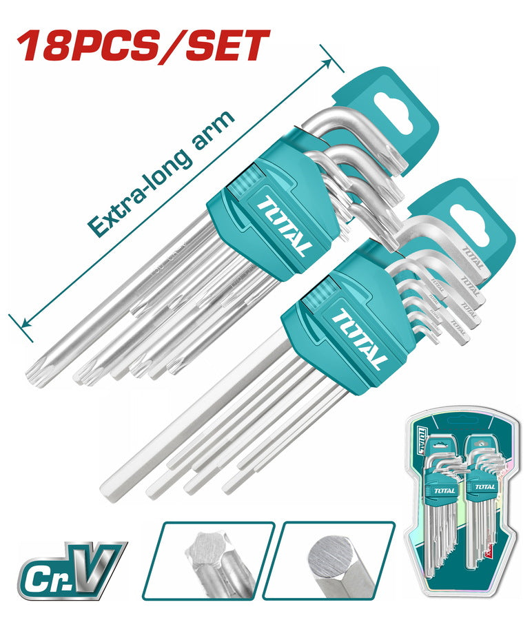 18 Pcs hex key and torx key set