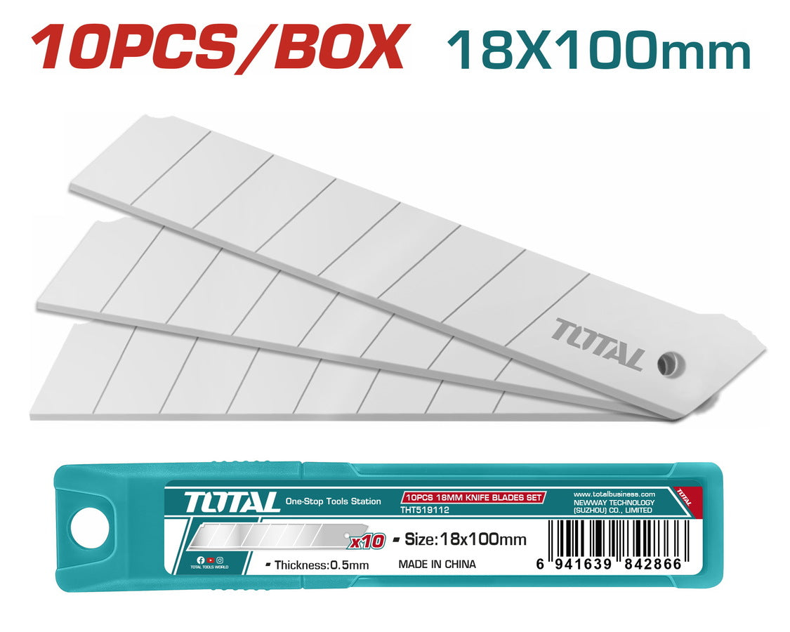 10 Pcs 18mm knife blades set